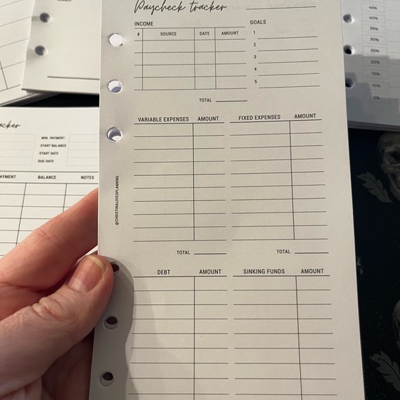 Personal Sized / A6 White Budget Planner Inserts cash envelope method savings - Picture 6 of 16